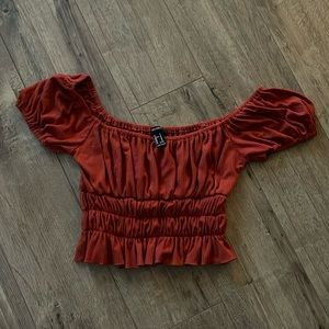 TEXTURIZED/ RUFFLE WOMENS CROP TOP